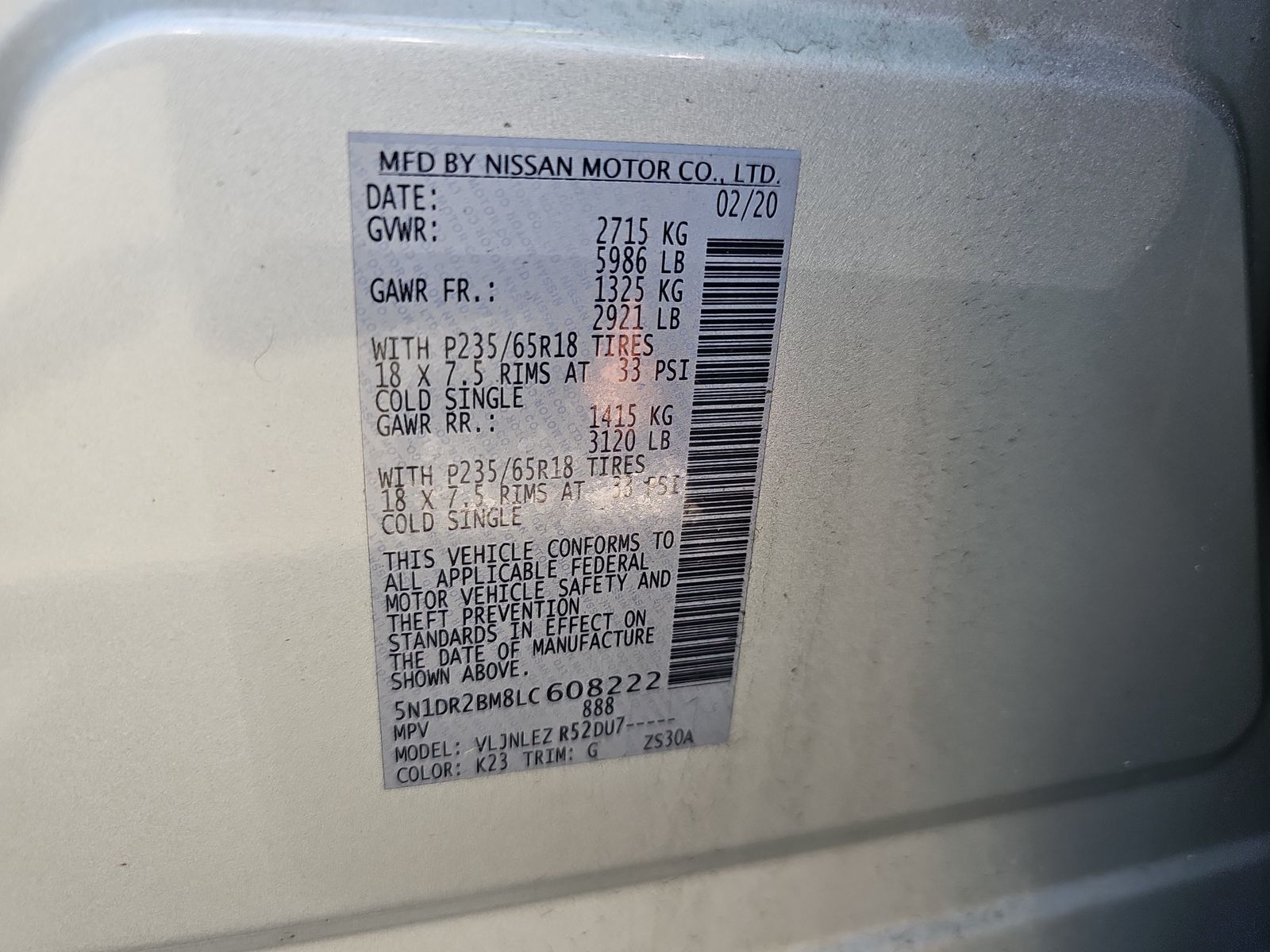 2020 Nissan Pathfinder SV AWD