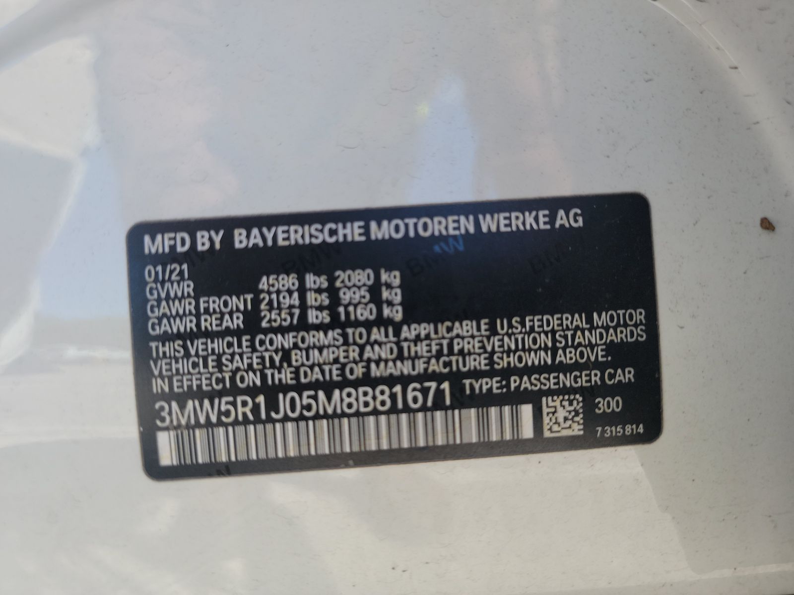 2021 BMW 3 Series 330i RWD