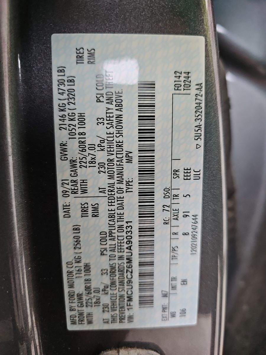 2021 Ford Escape Hybrid SEL AWD