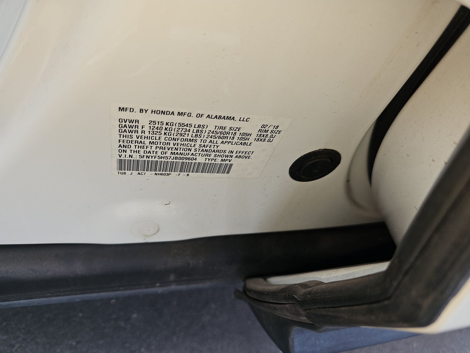 2018 Honda Pilot EX-L FWD