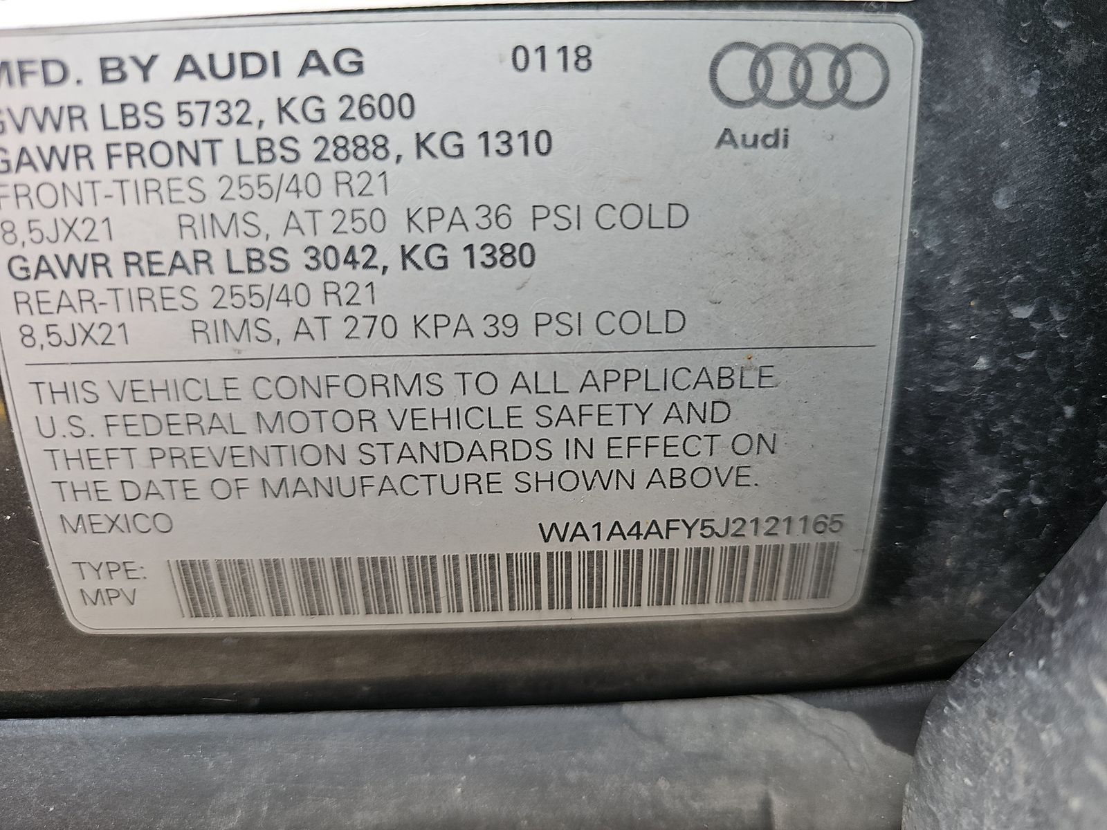 2018 Audi SQ5 Premium Plus AWD