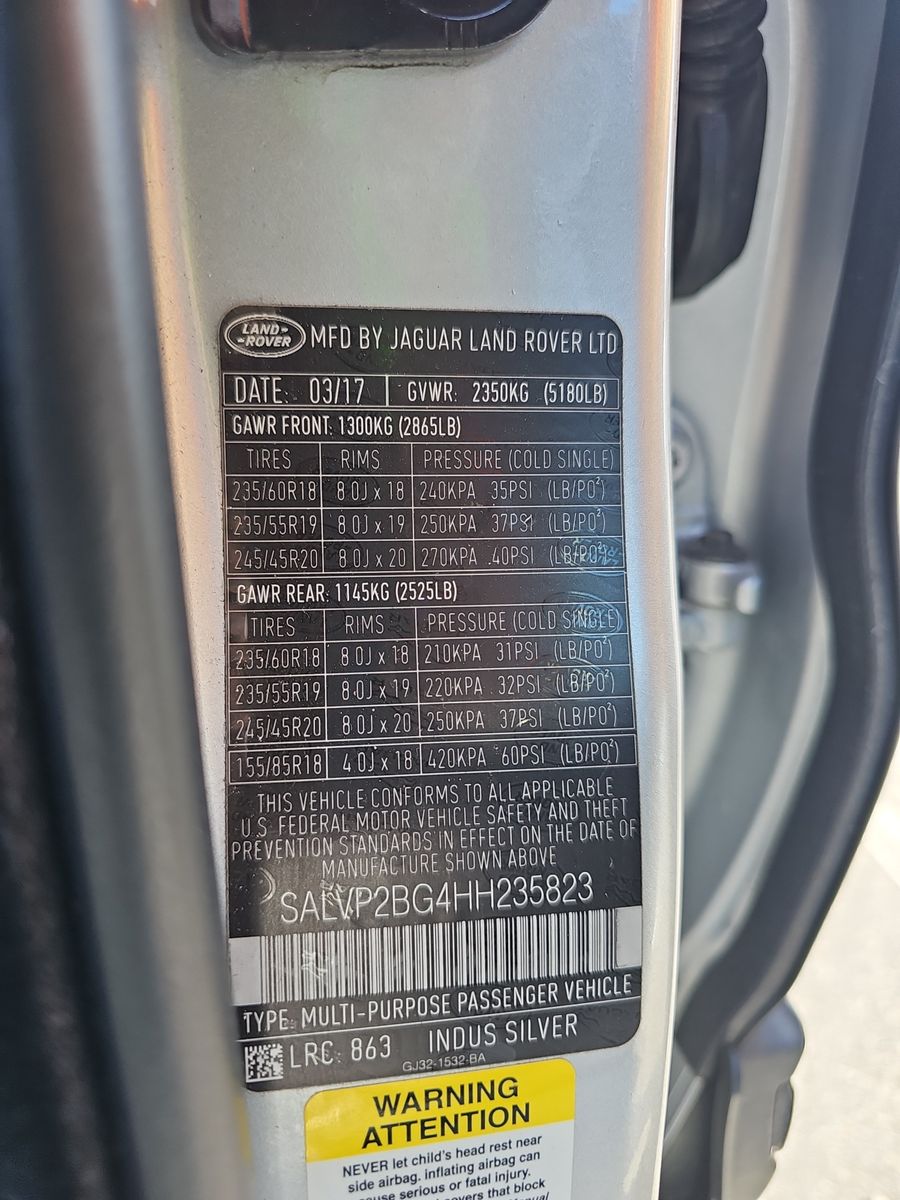 2017 Land Rover Range Rover Evoque SE Premium AWD