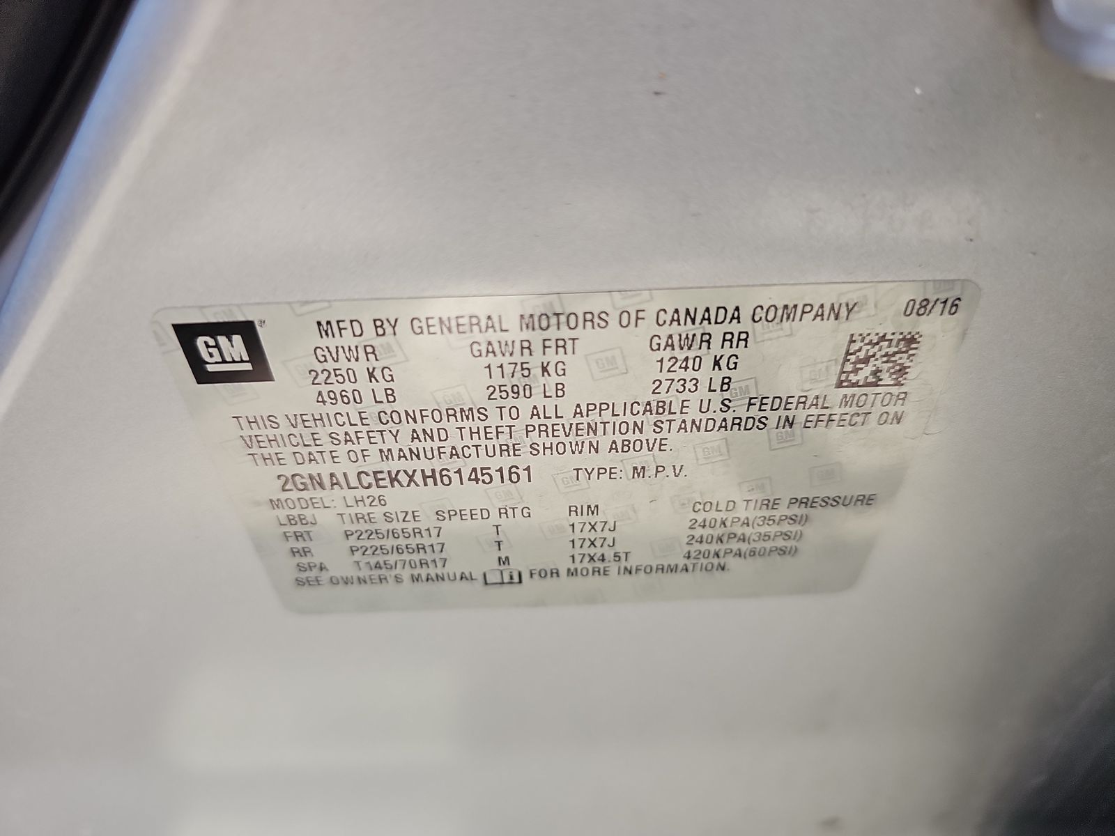 2017 Chevrolet Equinox LT FWD