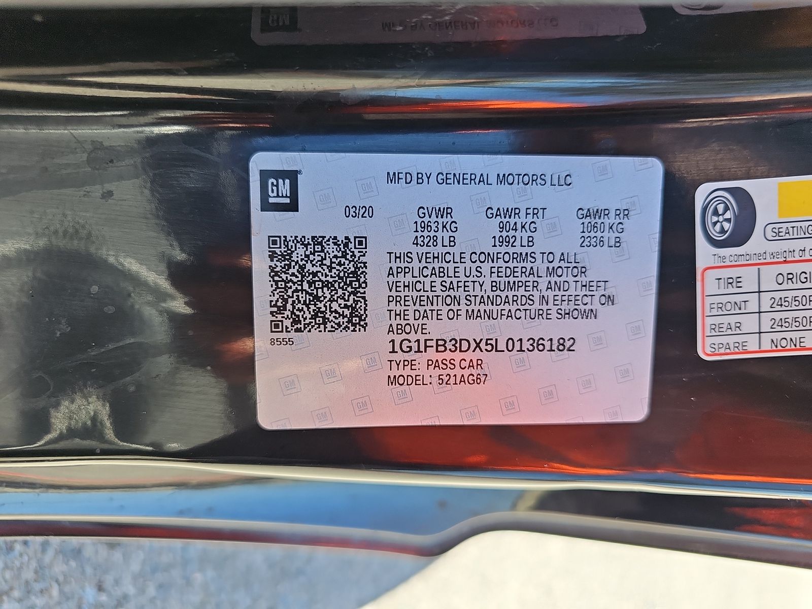 2020 Chevrolet Camaro 1LT RWD