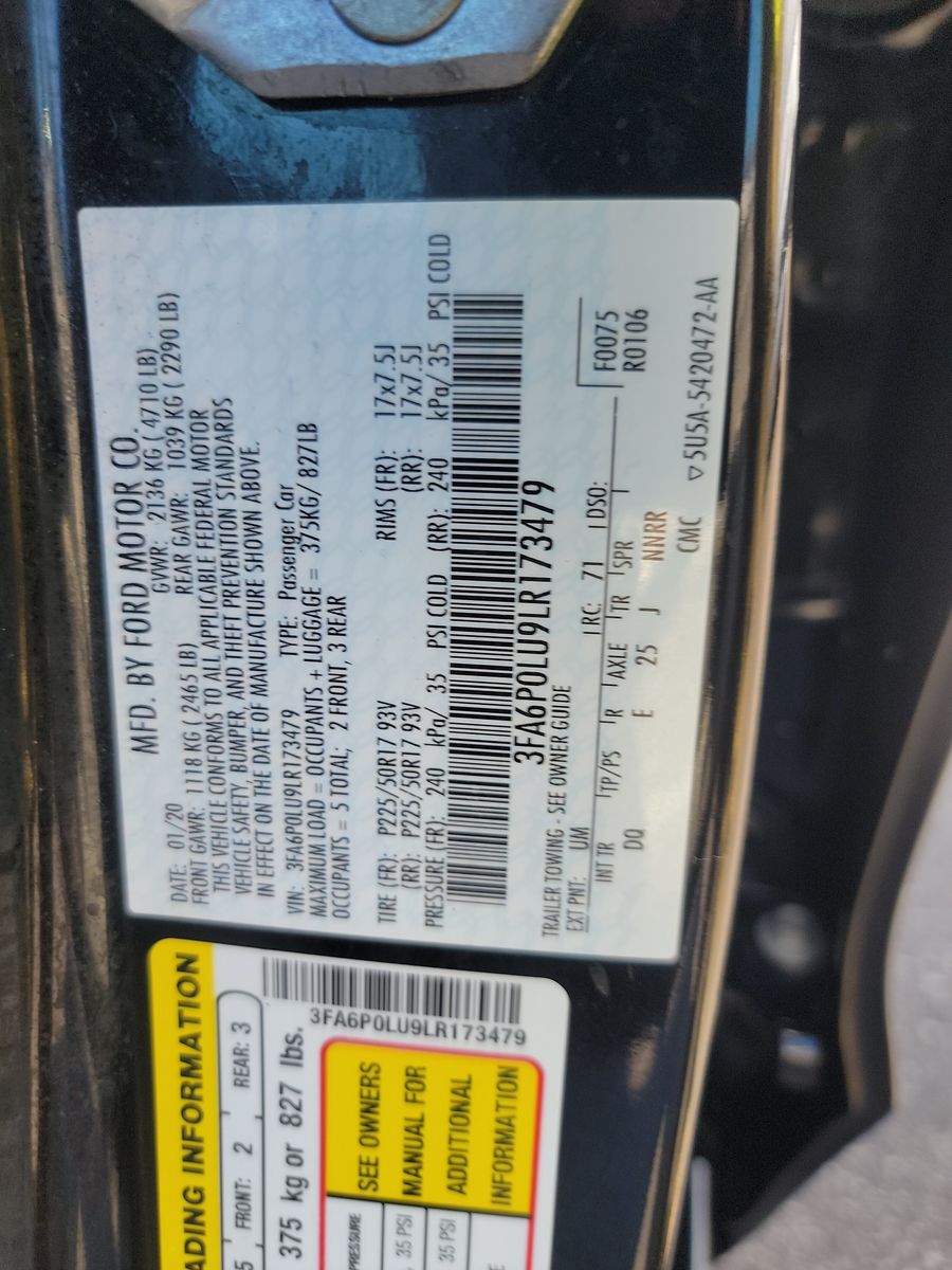 2020 Ford Fusion Hybrid SE FWD