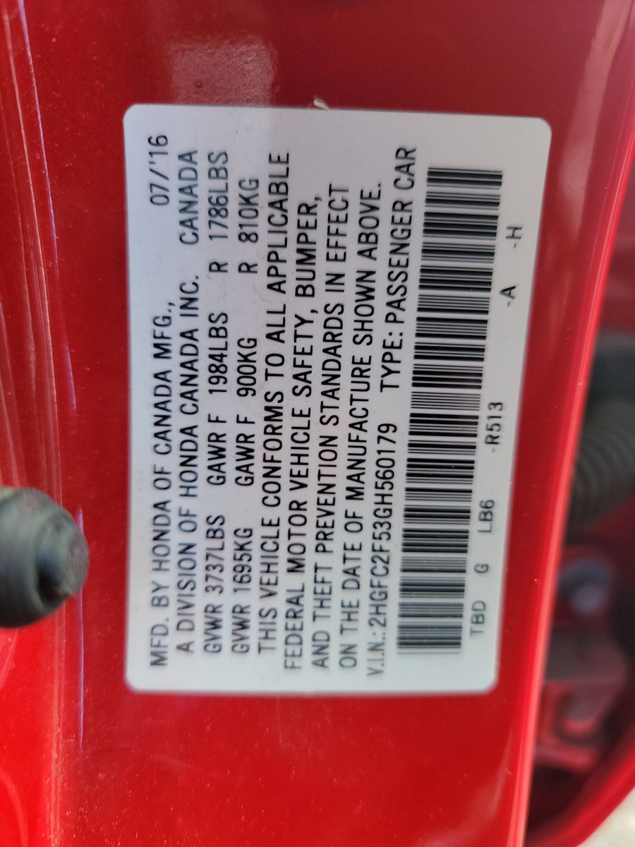 2016 Honda Civic LX FWD