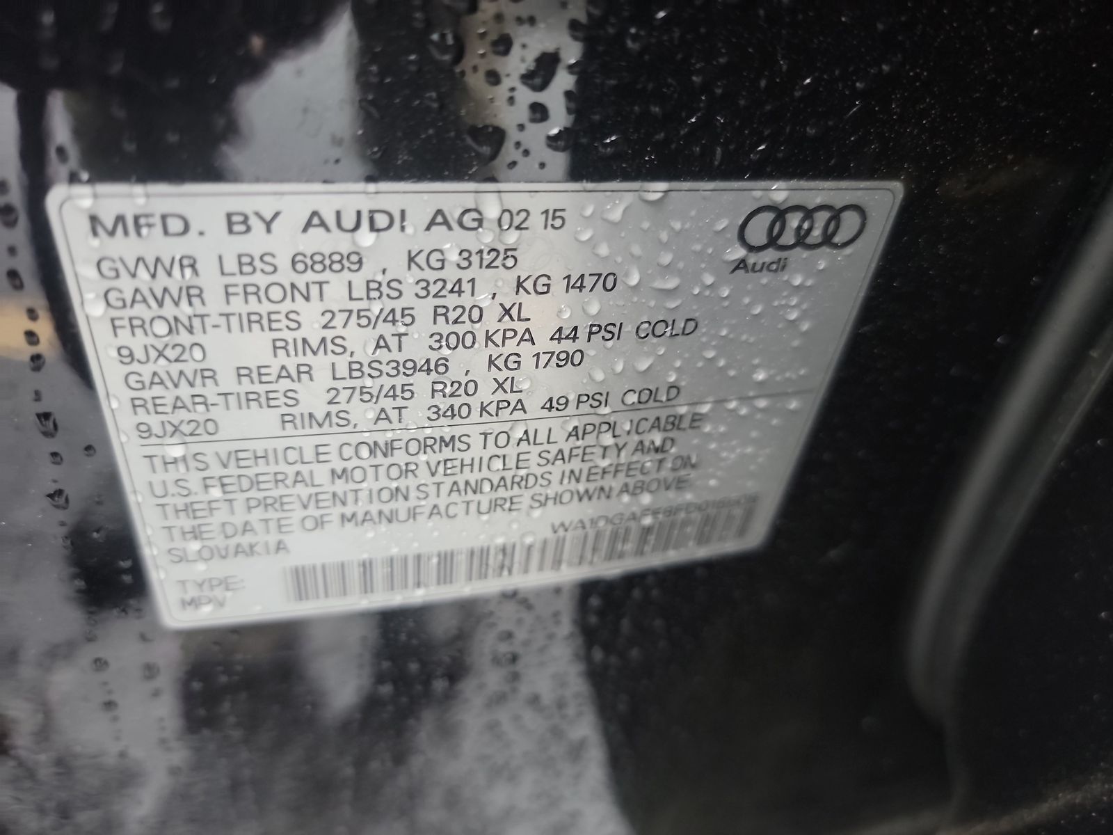 2015 Audi Q7 3.0T S line Prestige AWD