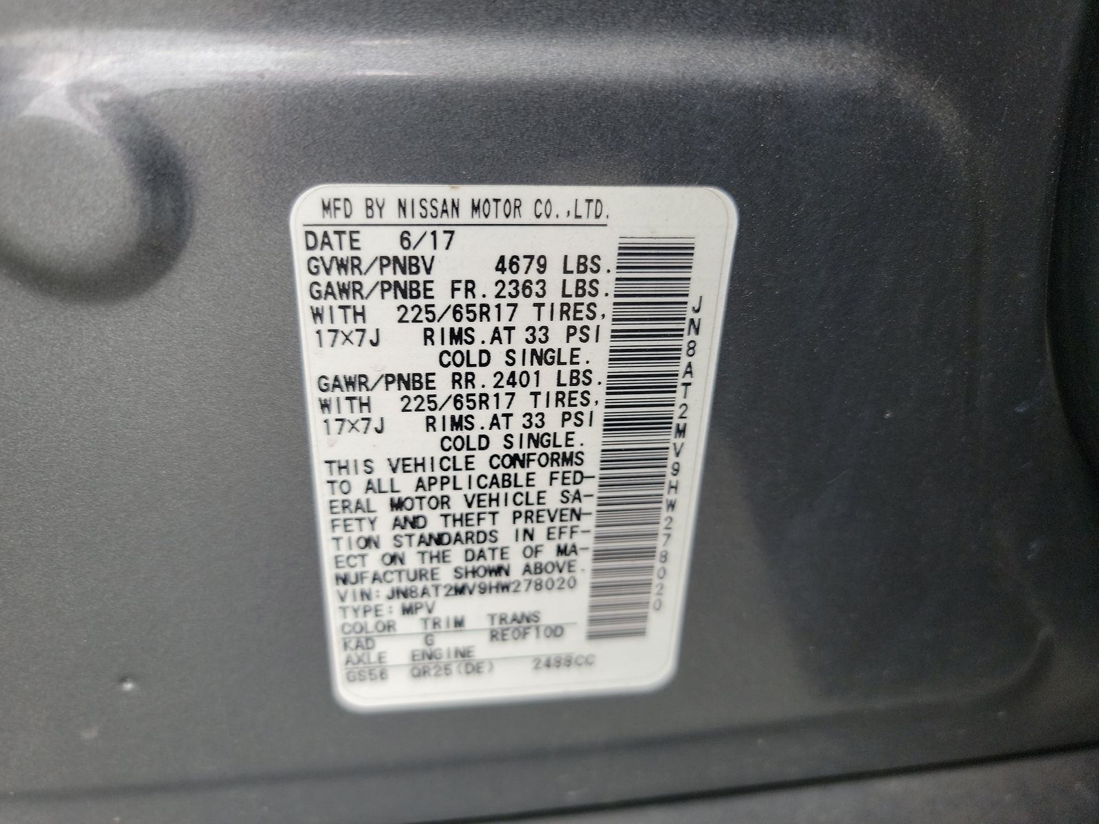 2017 Nissan Rogue SV AWD