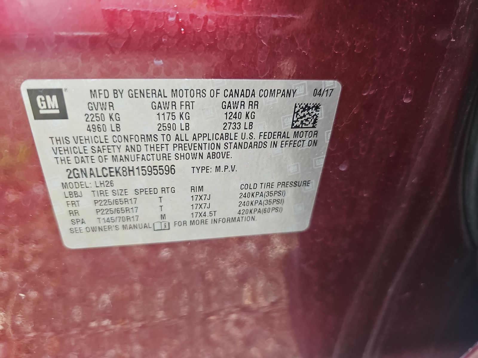 2017 Chevrolet Equinox LT FWD