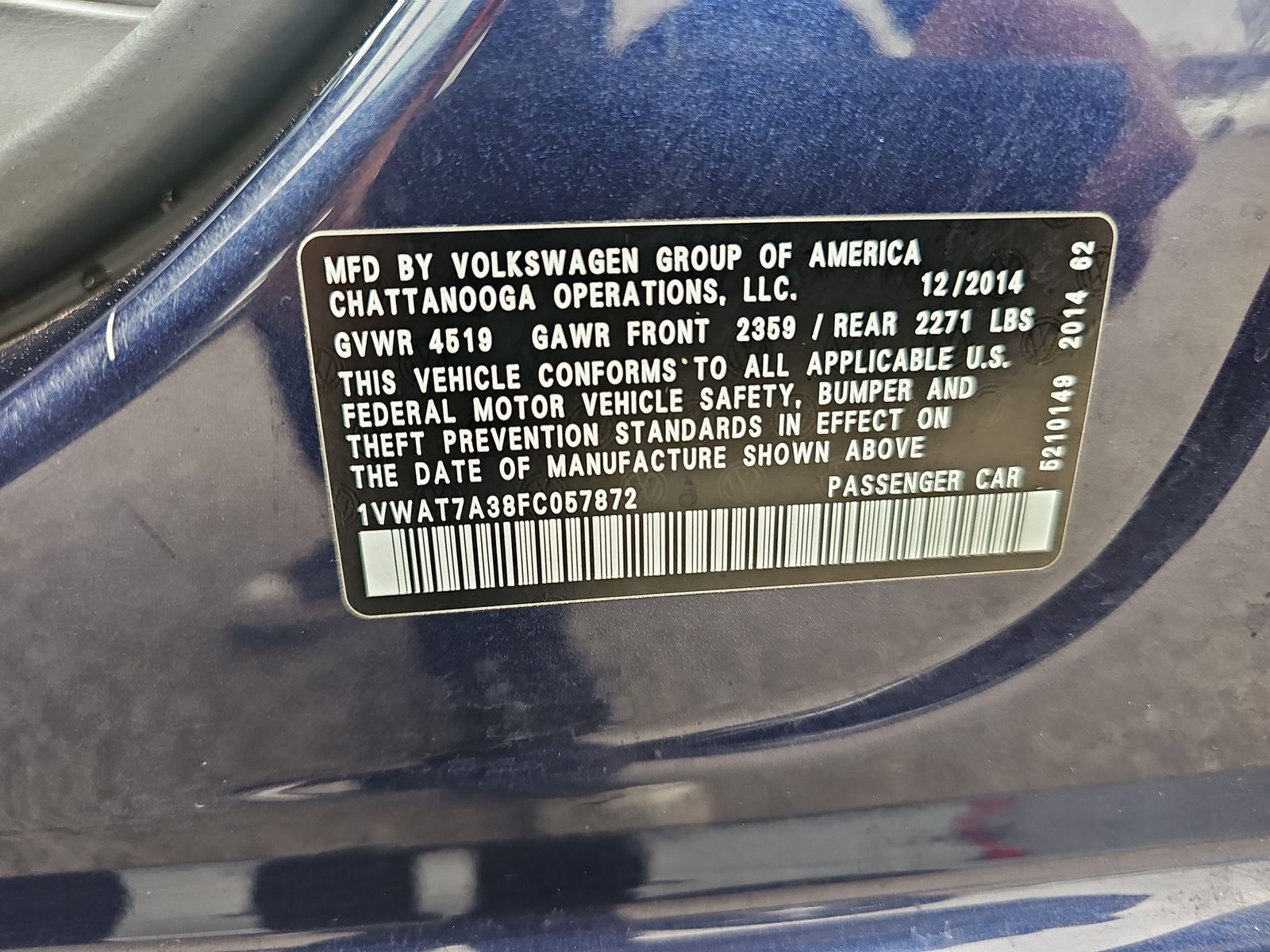 2015 Volkswagen Passat 1.8T Wolfsburg Edition FWD