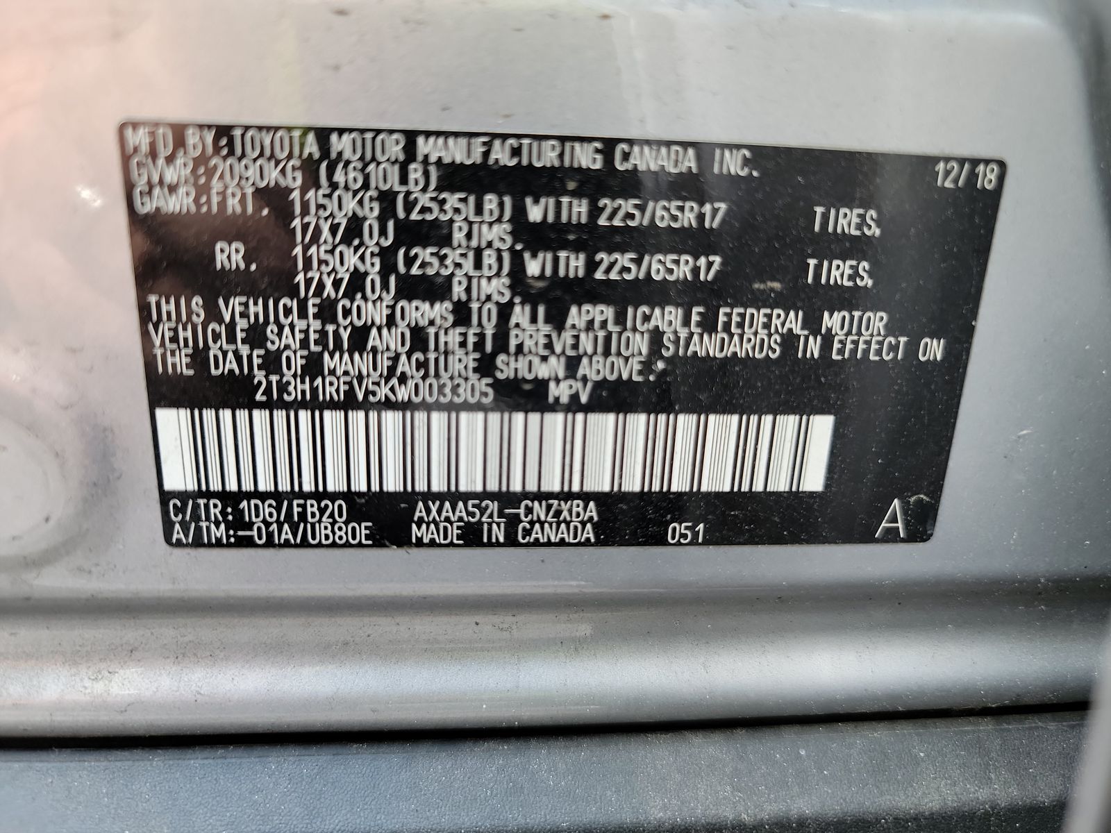 2019 Toyota RAV4 LE FWD