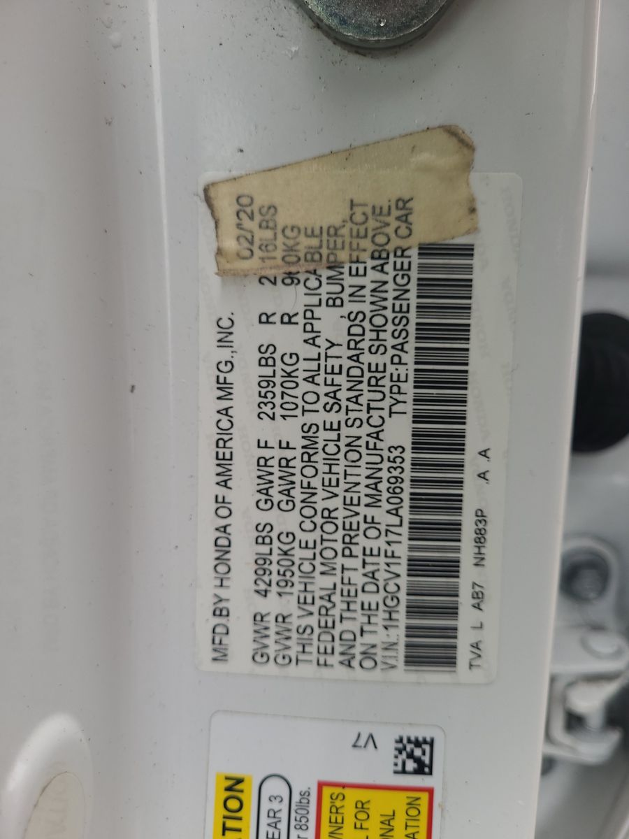 2020 Honda Accord LX FWD