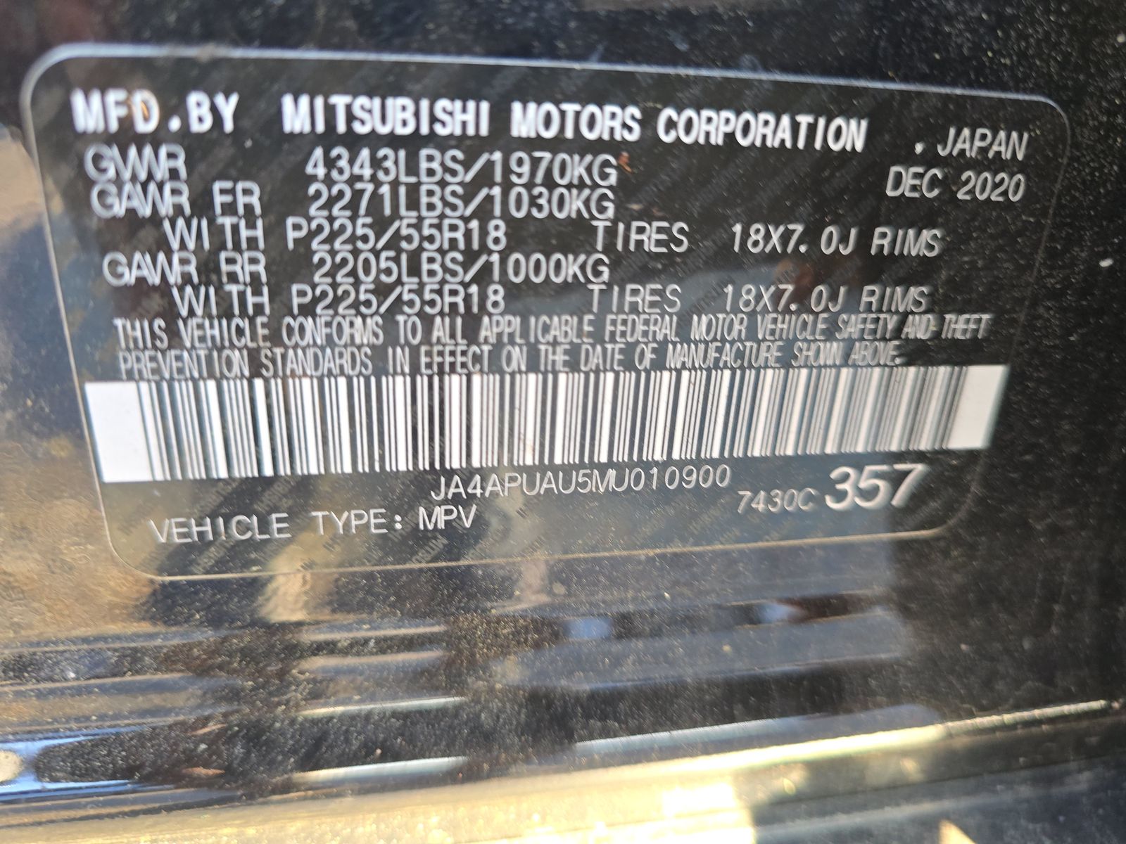 2021 Mitsubishi Outlander Sport 2.0 ES FWD