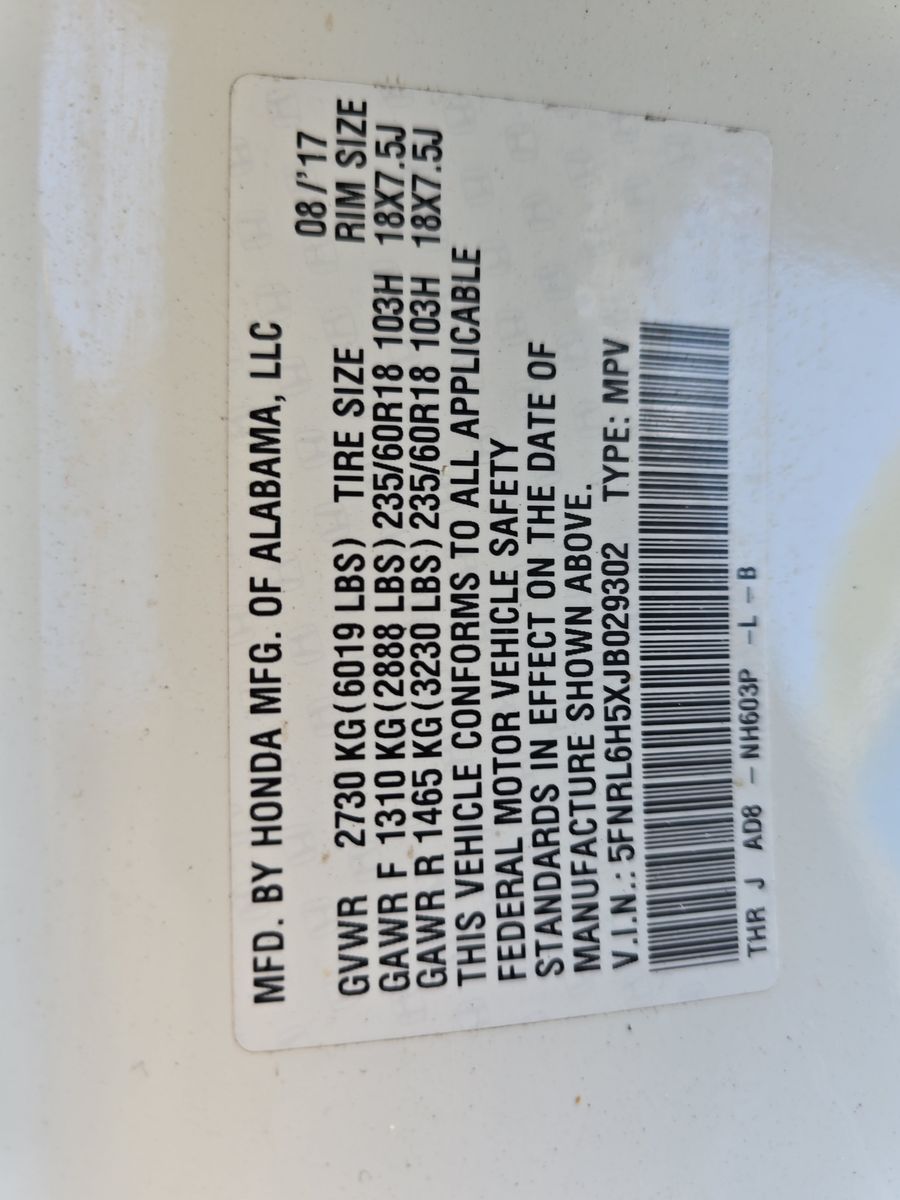 2018 Honda Odyssey EX FWD