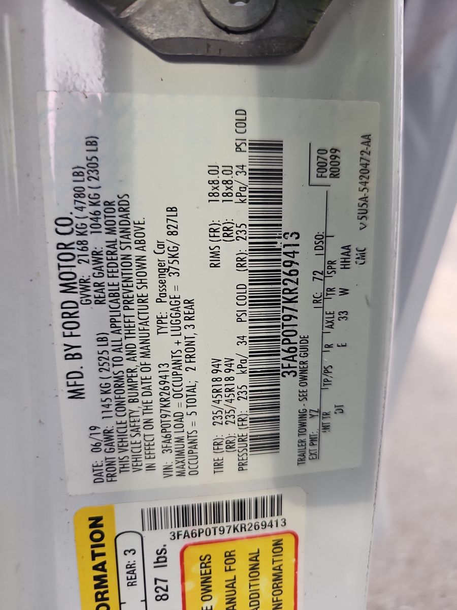 2019 Ford Fusion SE AWD