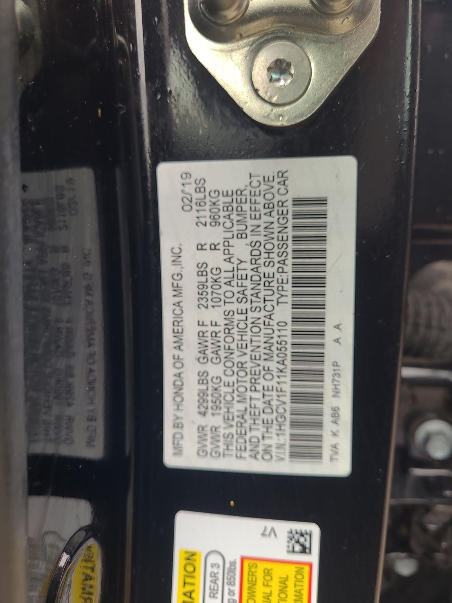 2019 Honda Accord LX FWD