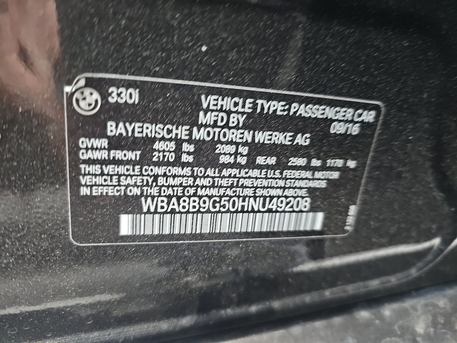 2017 BMW 3 Series 330i RWD