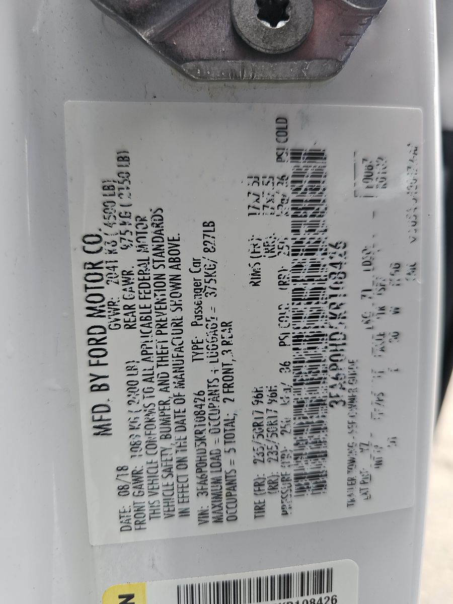 2019 Ford Fusion SE FWD
