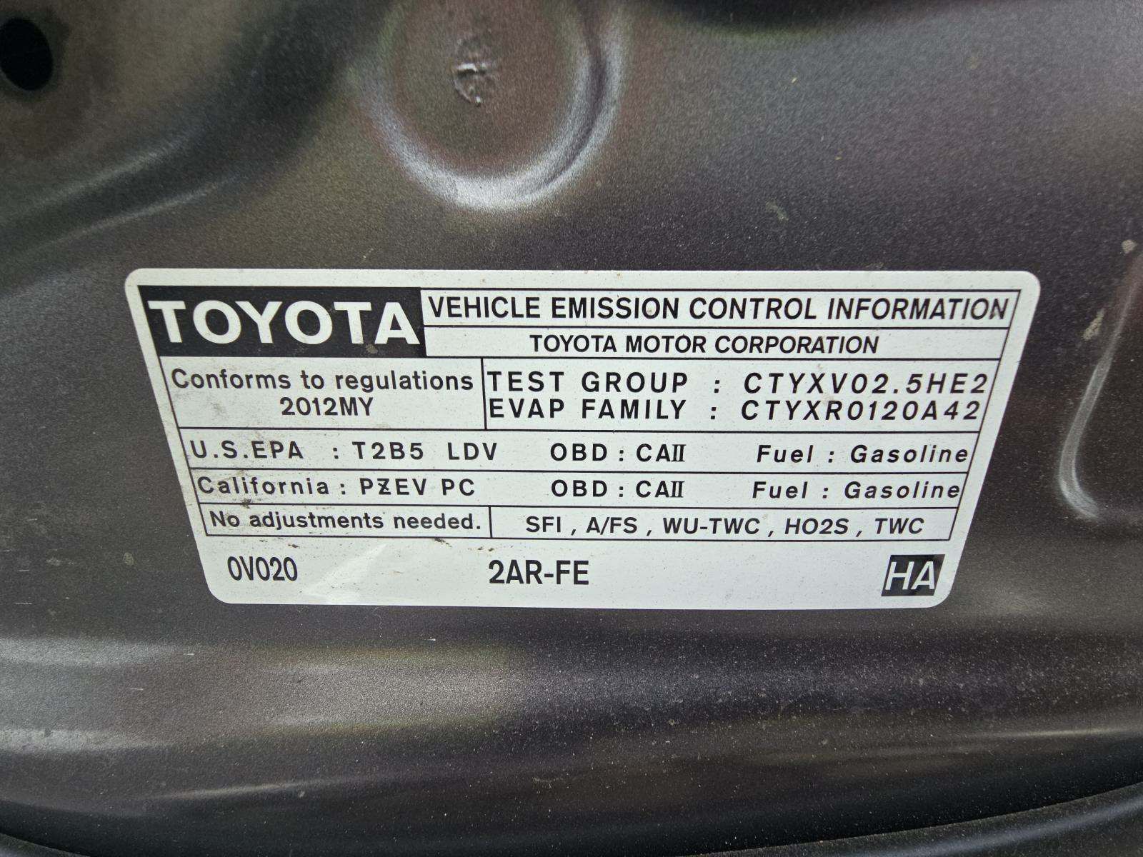 2012 Toyota Camry SE FWD