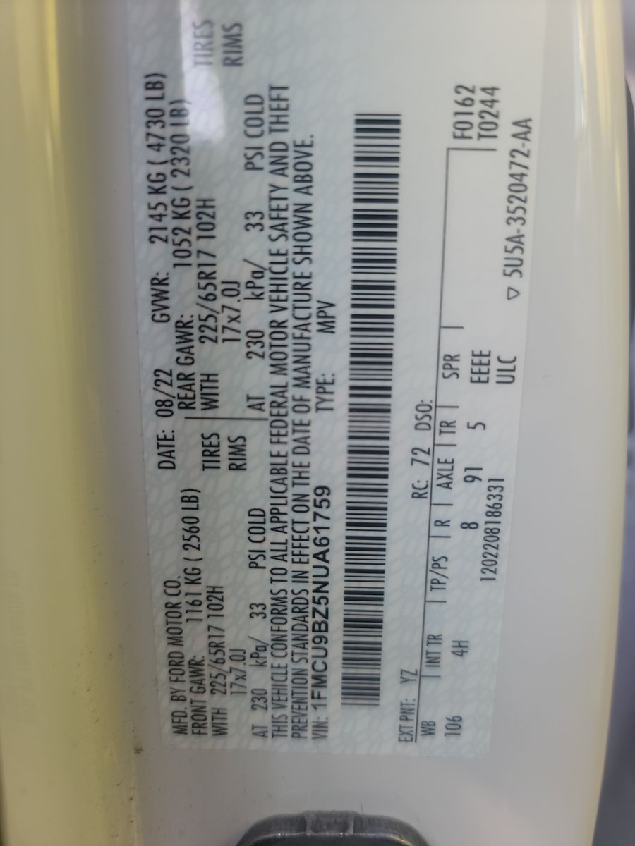 2022 Ford Escape Hybrid SE AWD