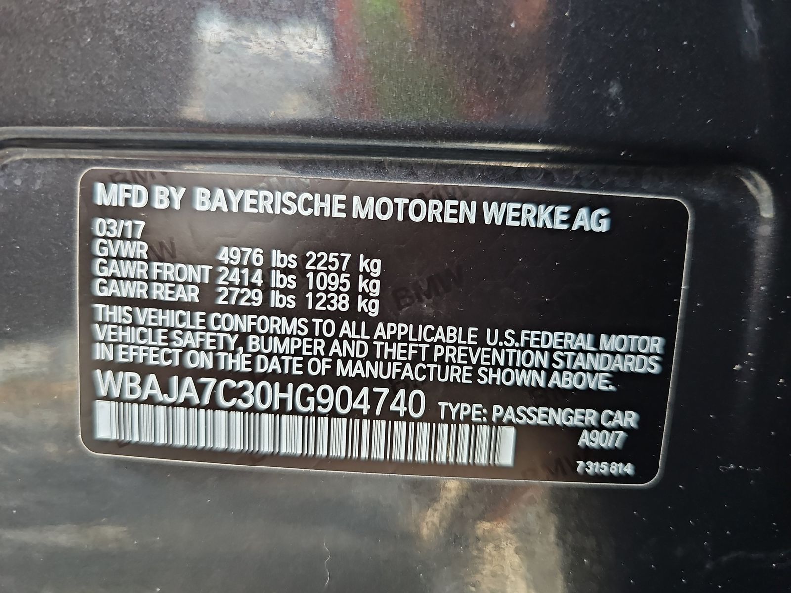 2017 BMW 5 Series 530i xDrive AWD