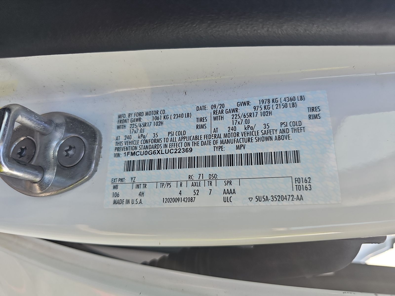 2020 Ford Escape SE FWD