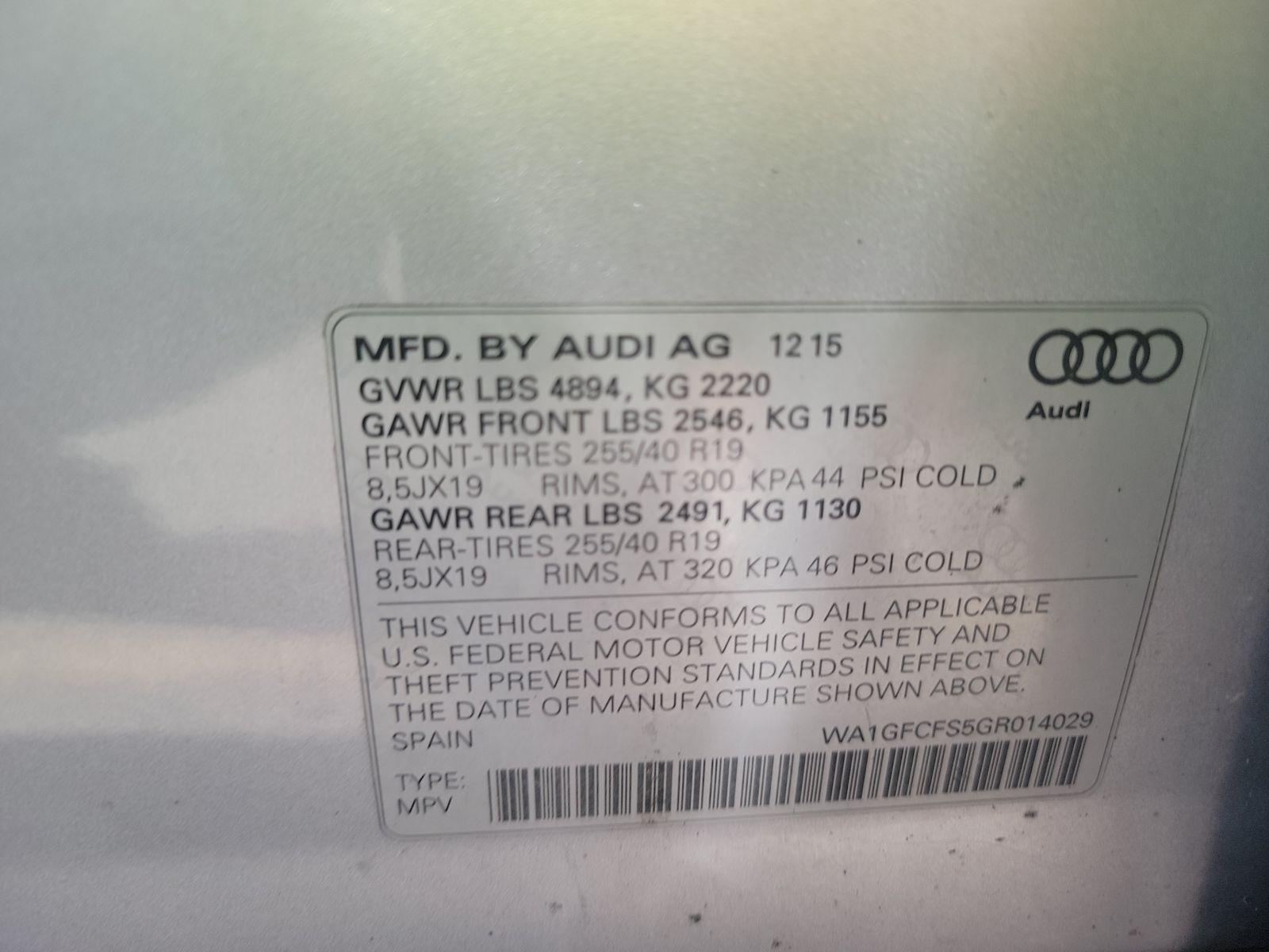 2016 Audi Q3 2.0T Prestige AWD