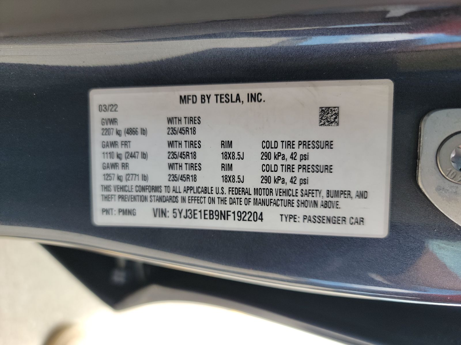 2022 Tesla Model 3 Long Range AWD