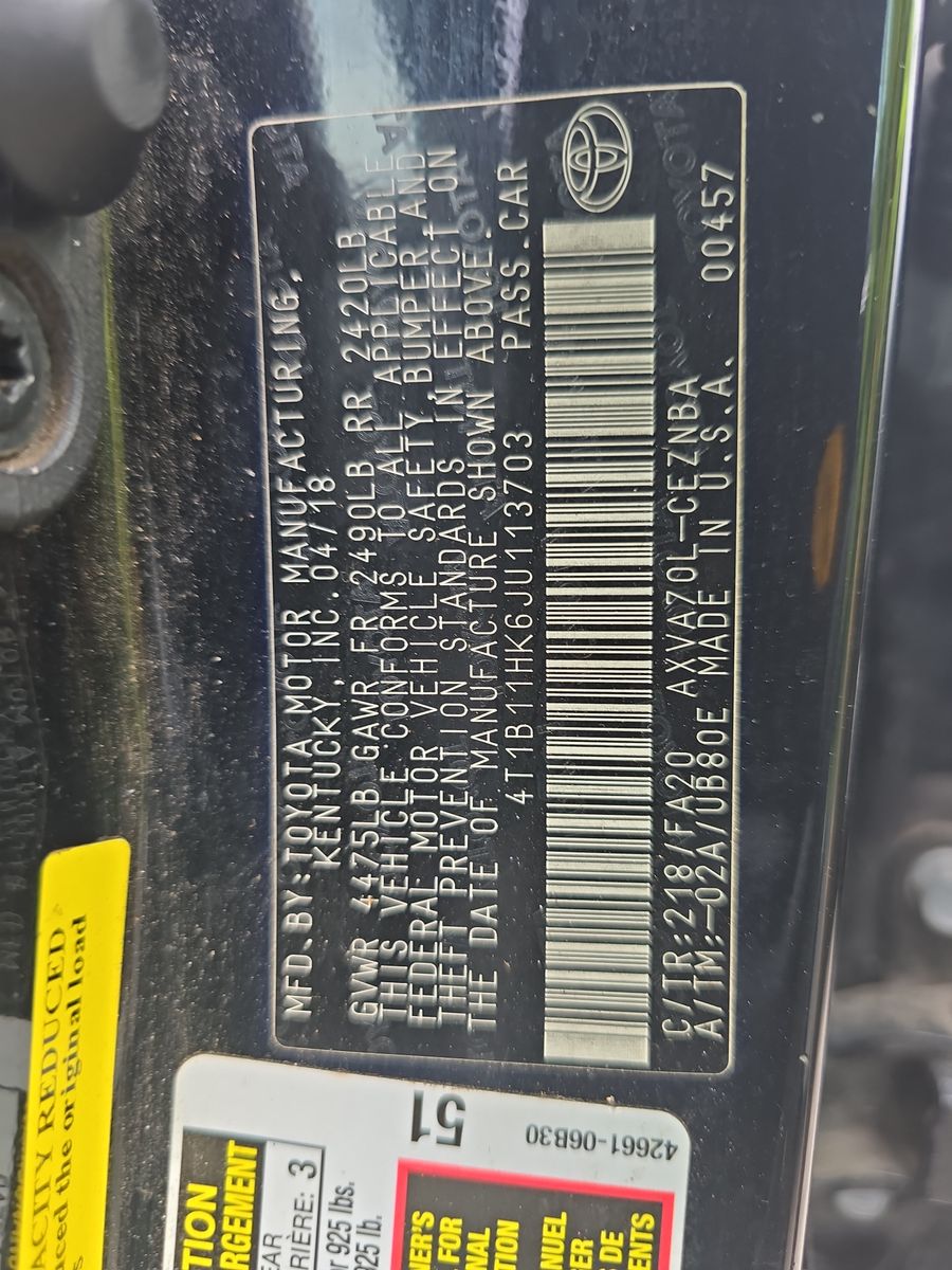 2018 Toyota Camry LE FWD