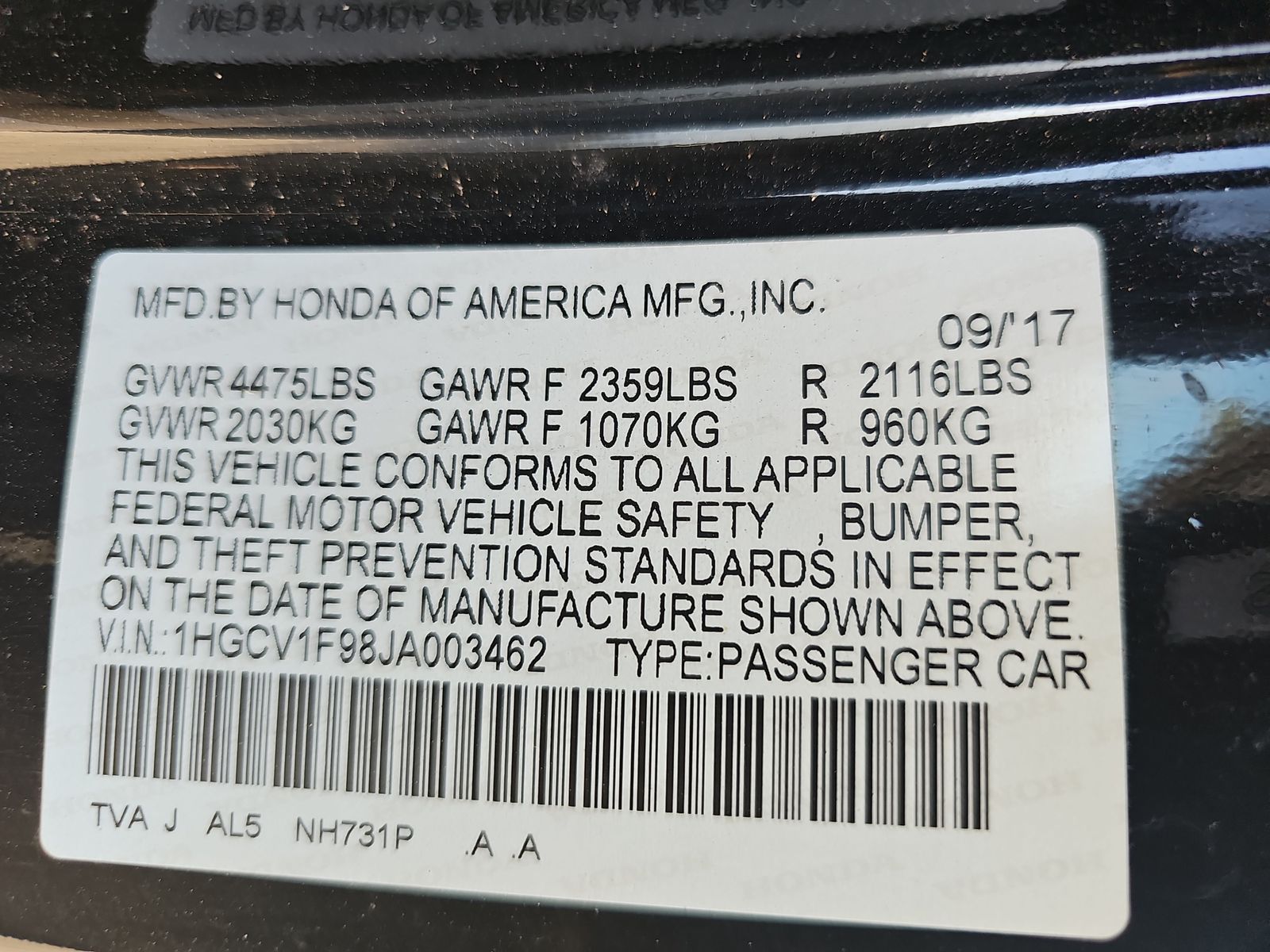 2018 Honda Accord Touring FWD