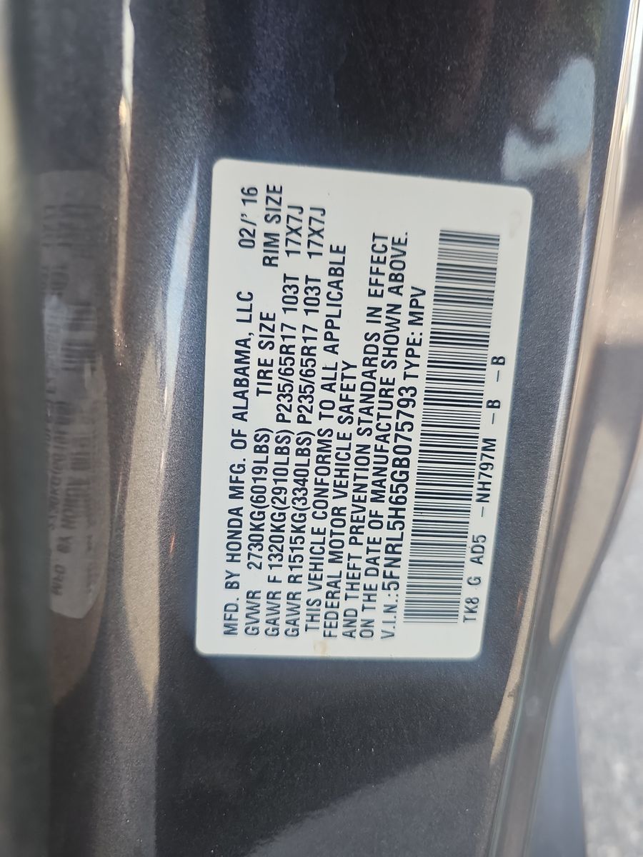 2016 Honda Odyssey EX-L FWD