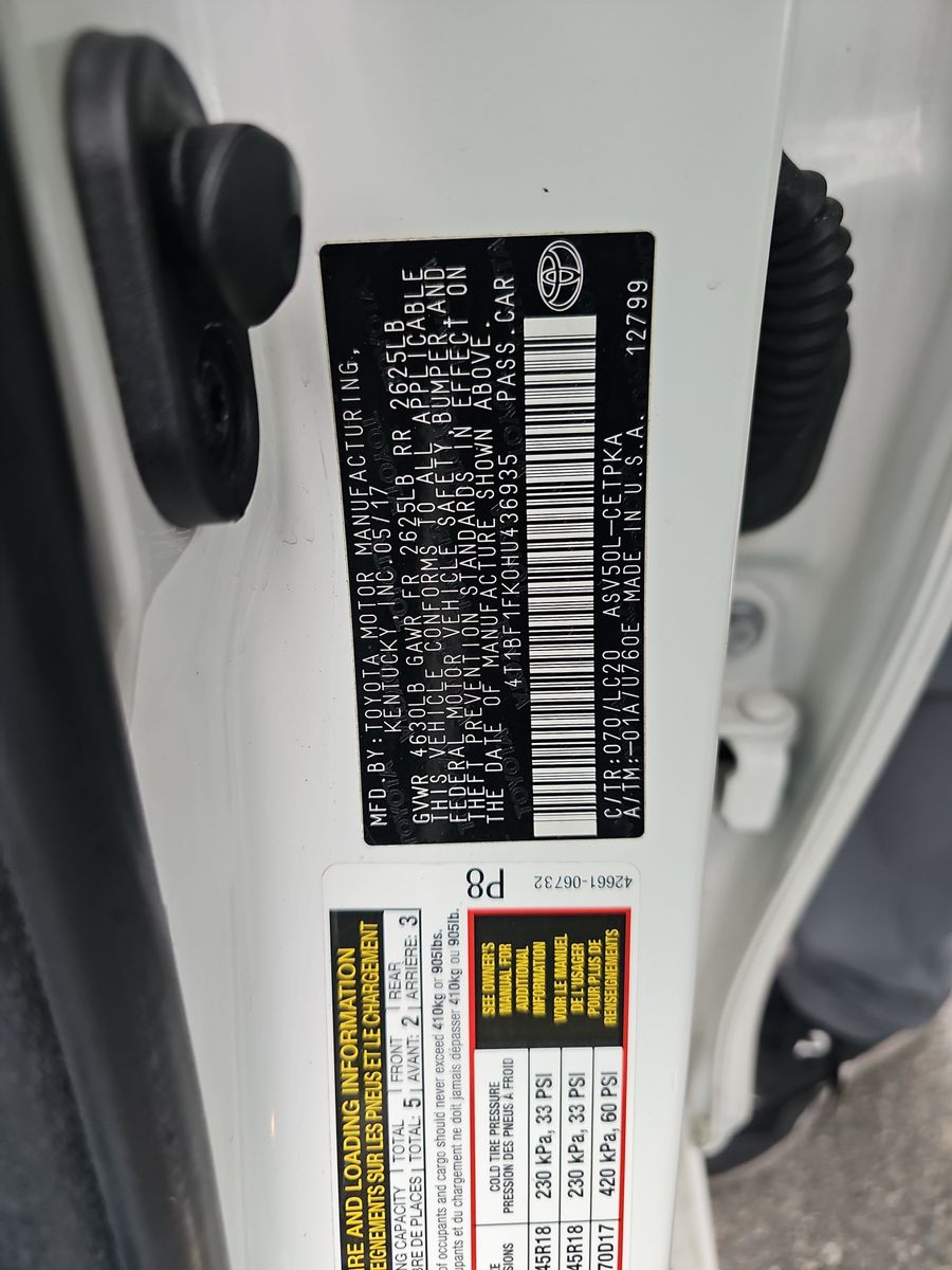2017 Toyota Camry XSE FWD