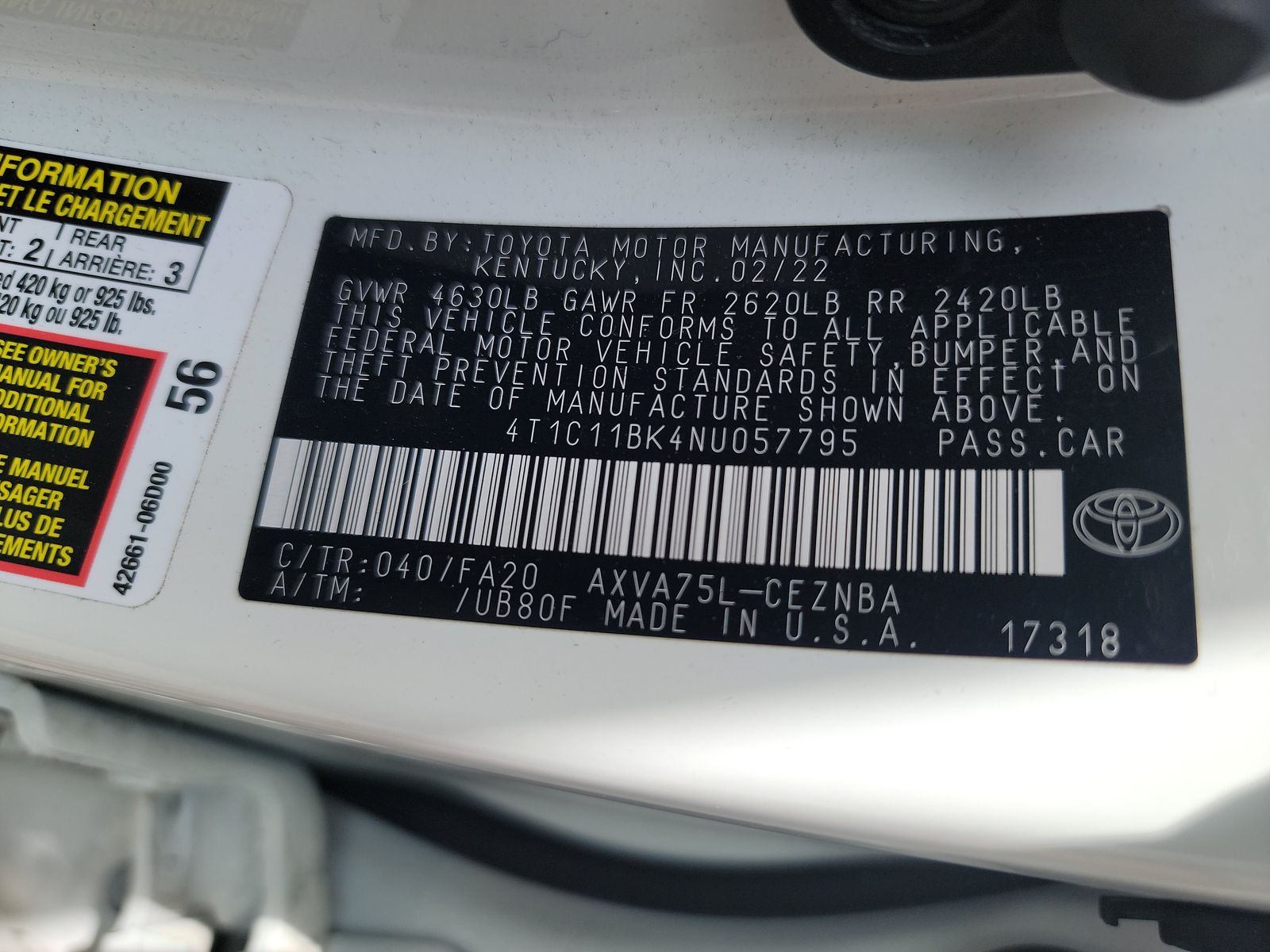 2022 Toyota Camry LE AWD