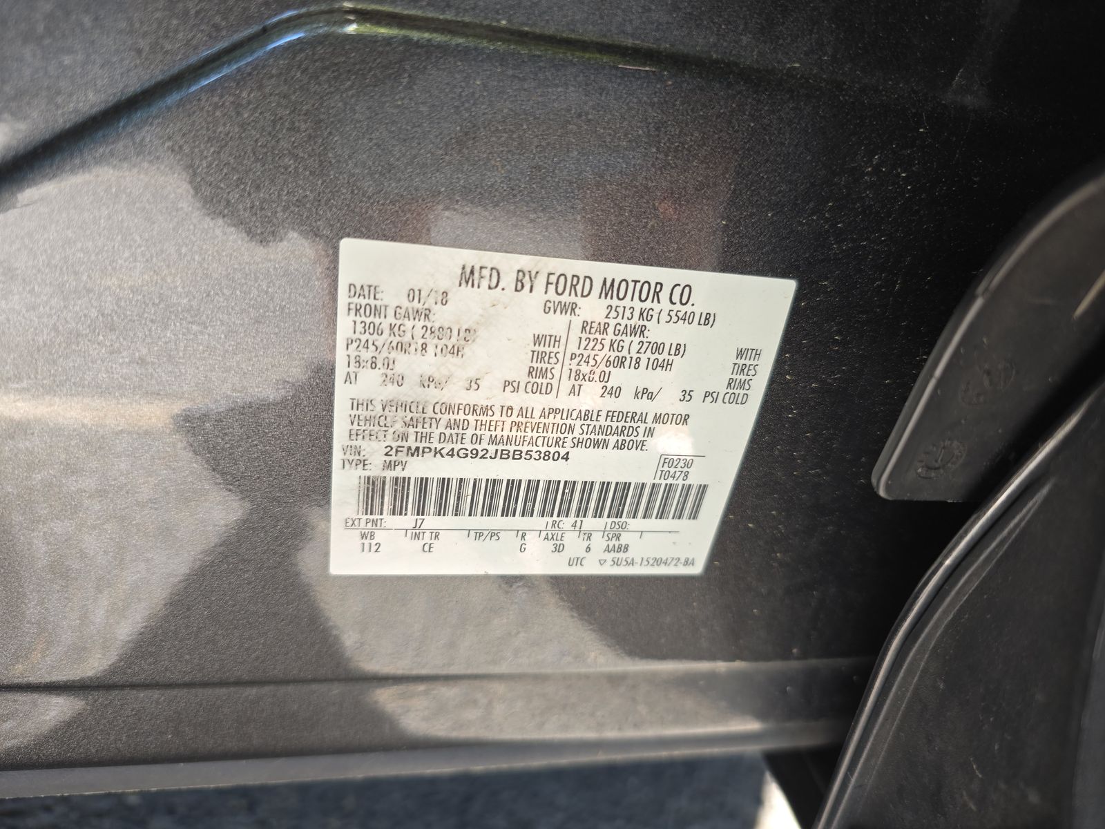 2018 Ford Edge SE AWD