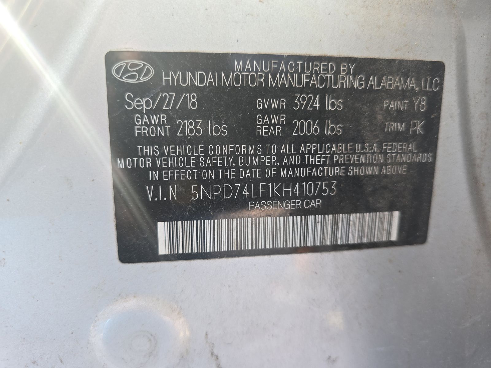 2019 Hyundai Elantra SE FWD