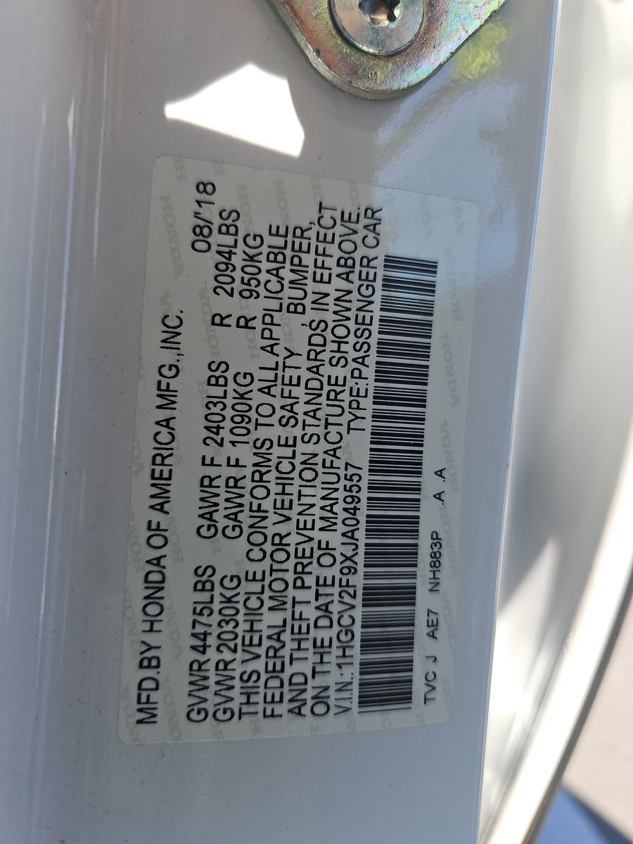 2018 Honda Accord Touring FWD