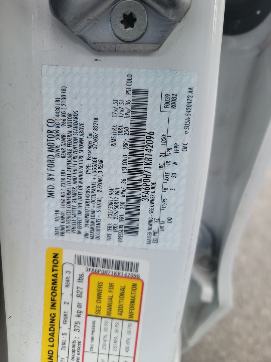2019 Ford Fusion SE FWD