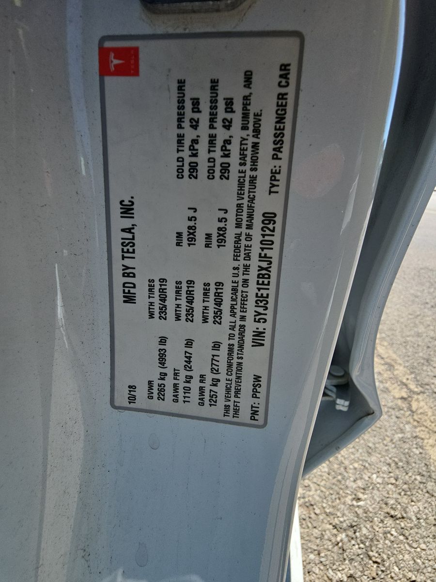 2018 Tesla Model 3 Long Range AWD