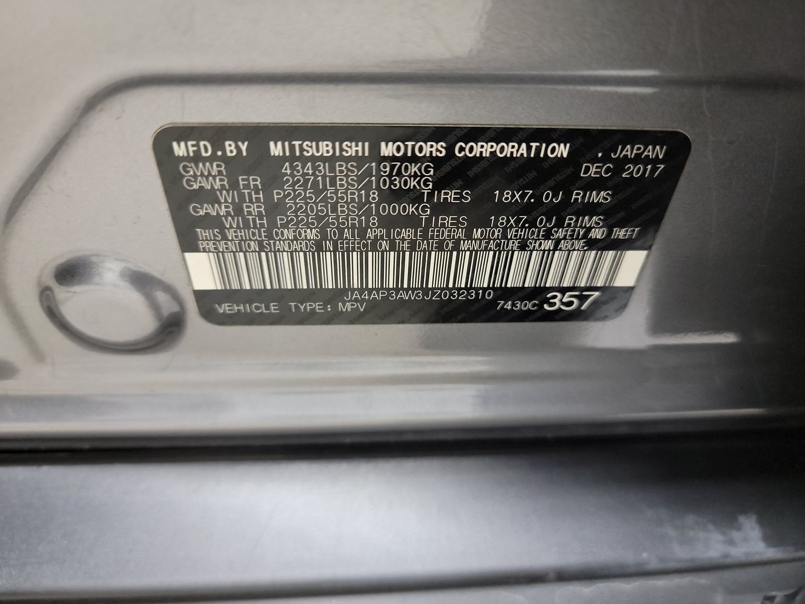 2018 Mitsubishi Outlander Sport SE FWD