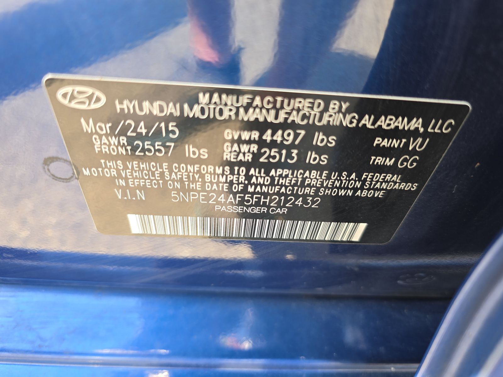 2015 Hyundai Sonata SE FWD