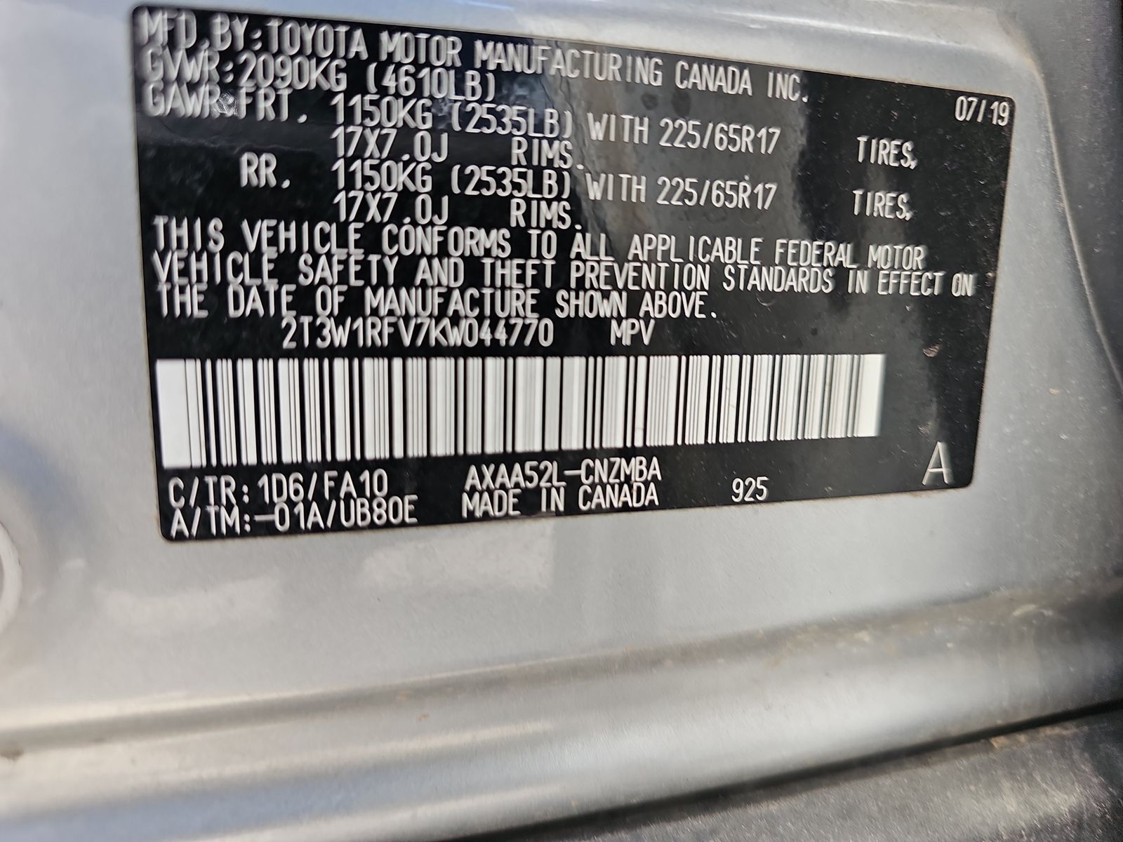 2019 Toyota RAV4 XLE FWD