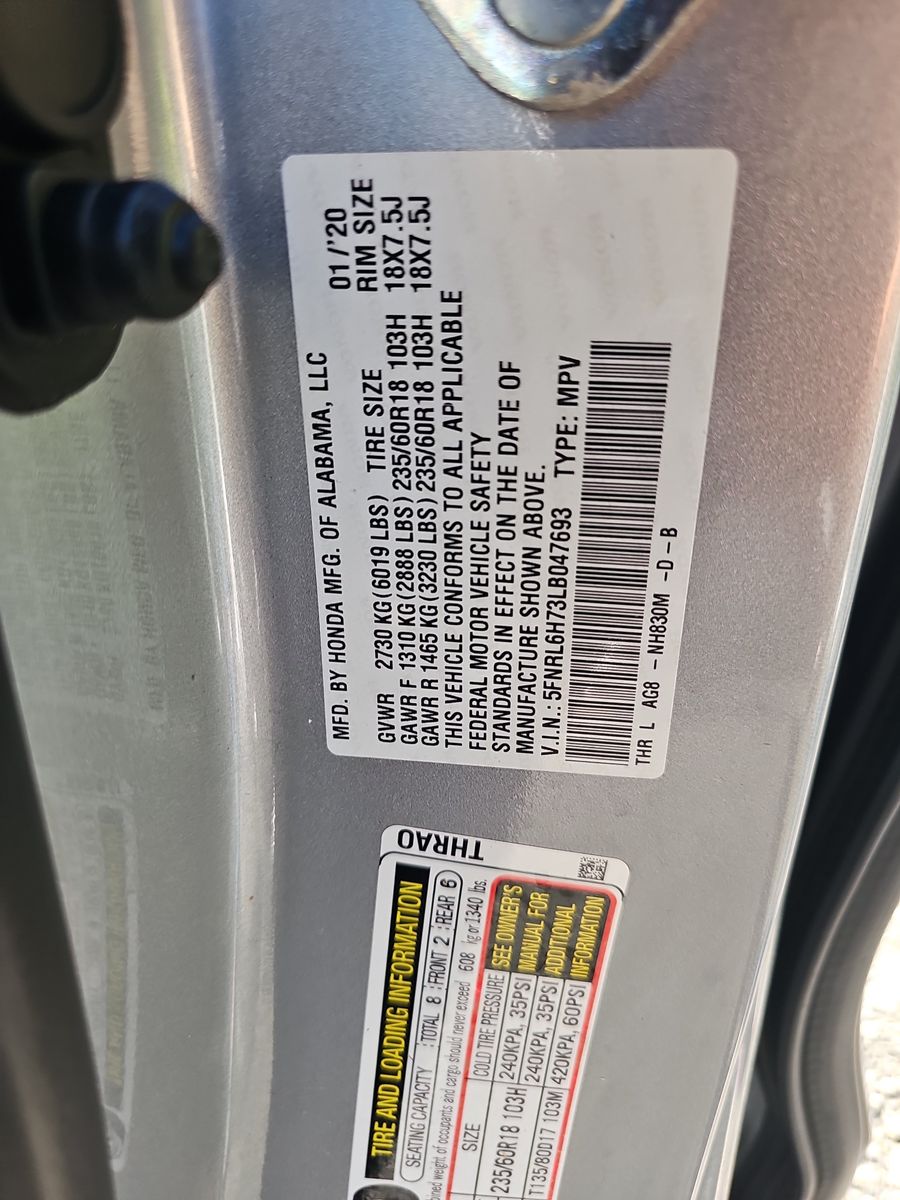 2020 Honda Odyssey EX-L FWD