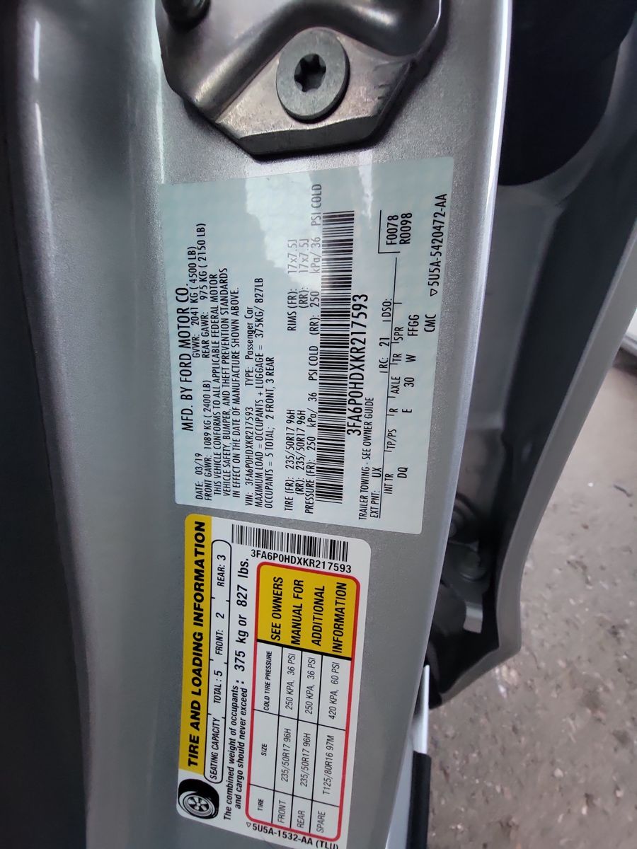 2019 Ford Fusion SE FWD