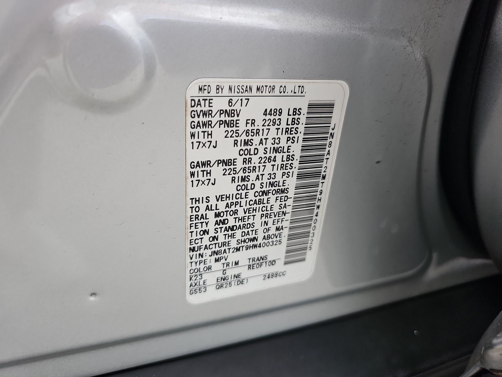 2017 Nissan Rogue SV FWD