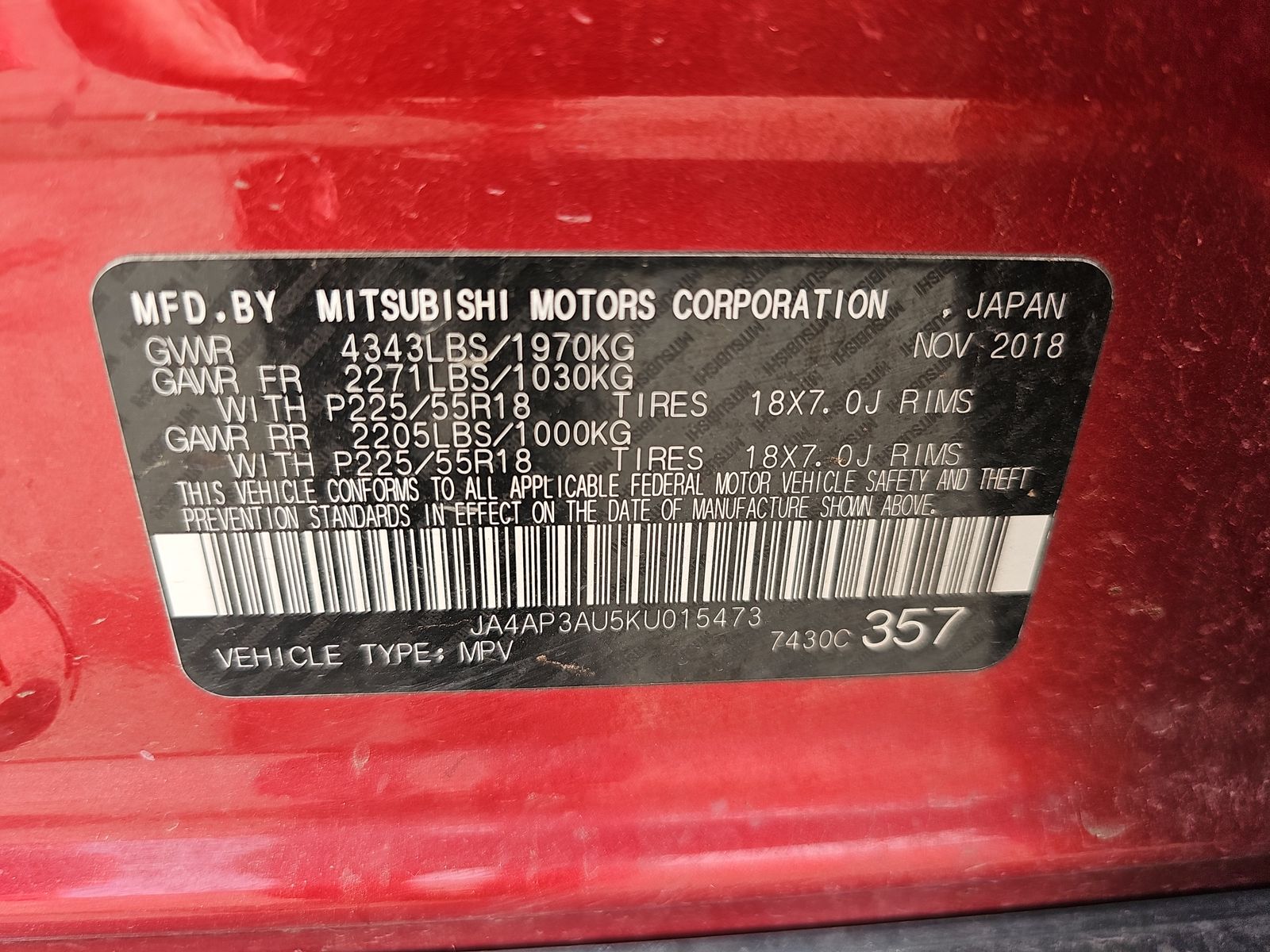 2019 Mitsubishi Outlander Sport LE FWD
