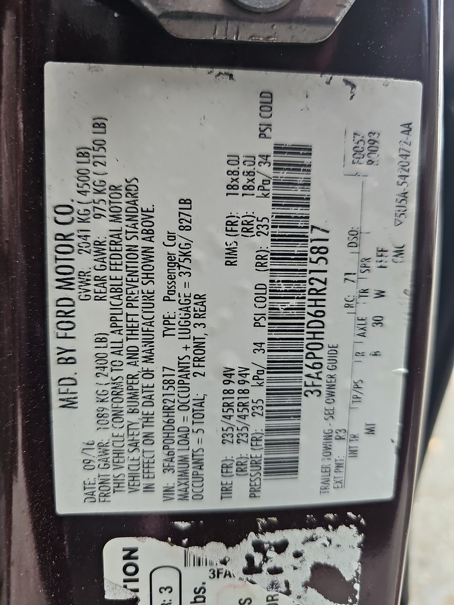 2017 Ford Fusion SE FWD