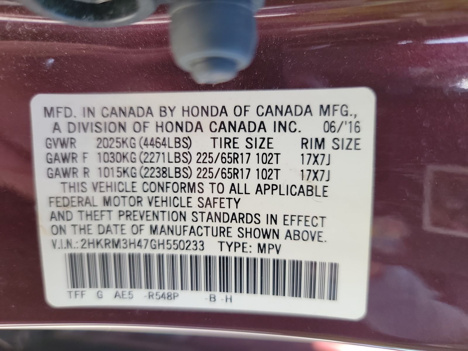 2016 Honda CR-V SE FWD