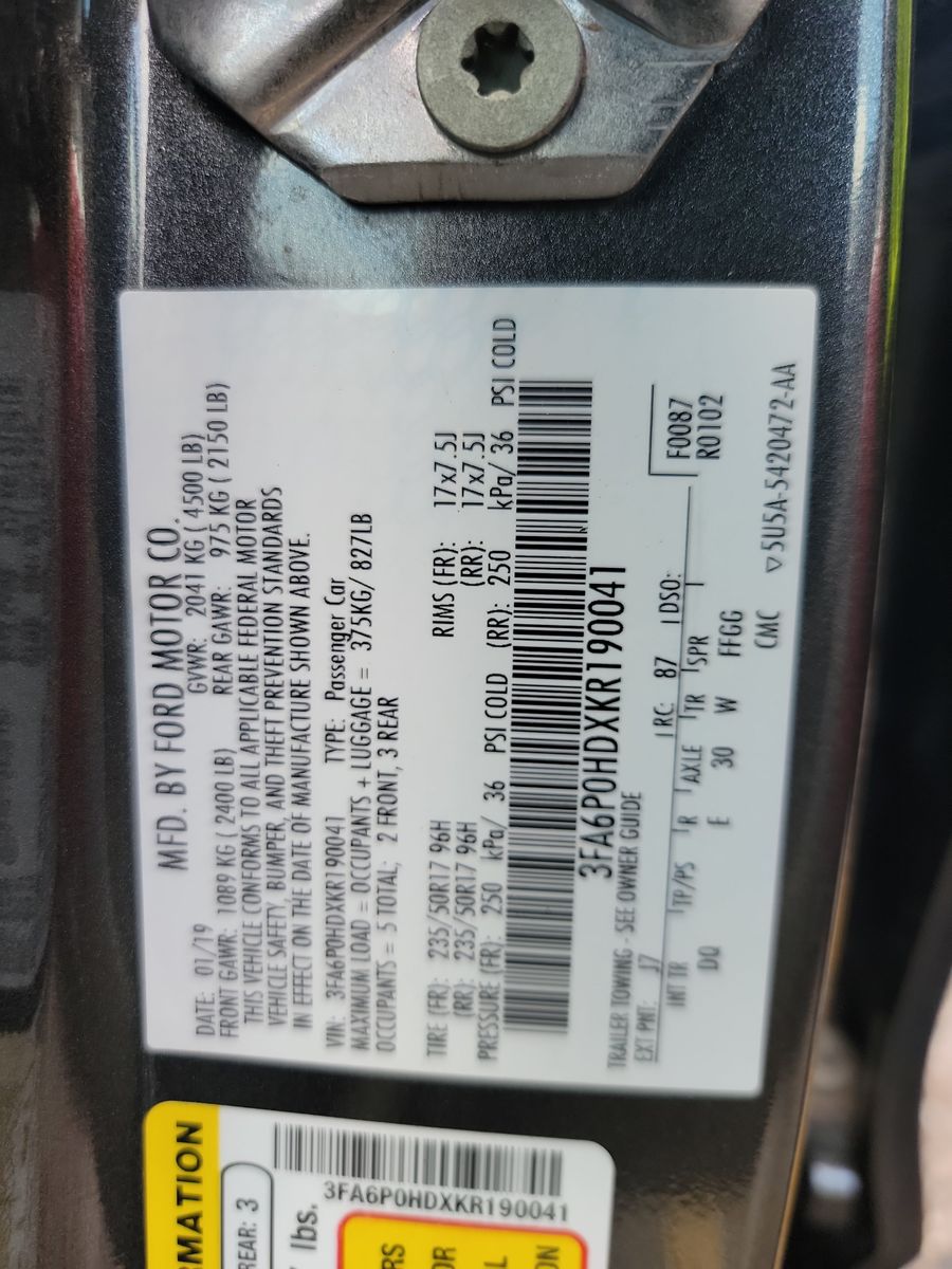 2019 Ford Fusion SE FWD
