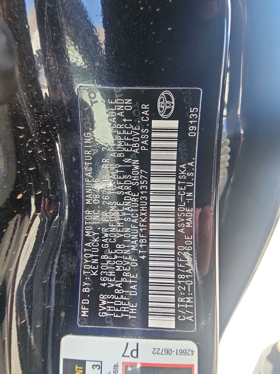 2017 Toyota Camry SE FWD