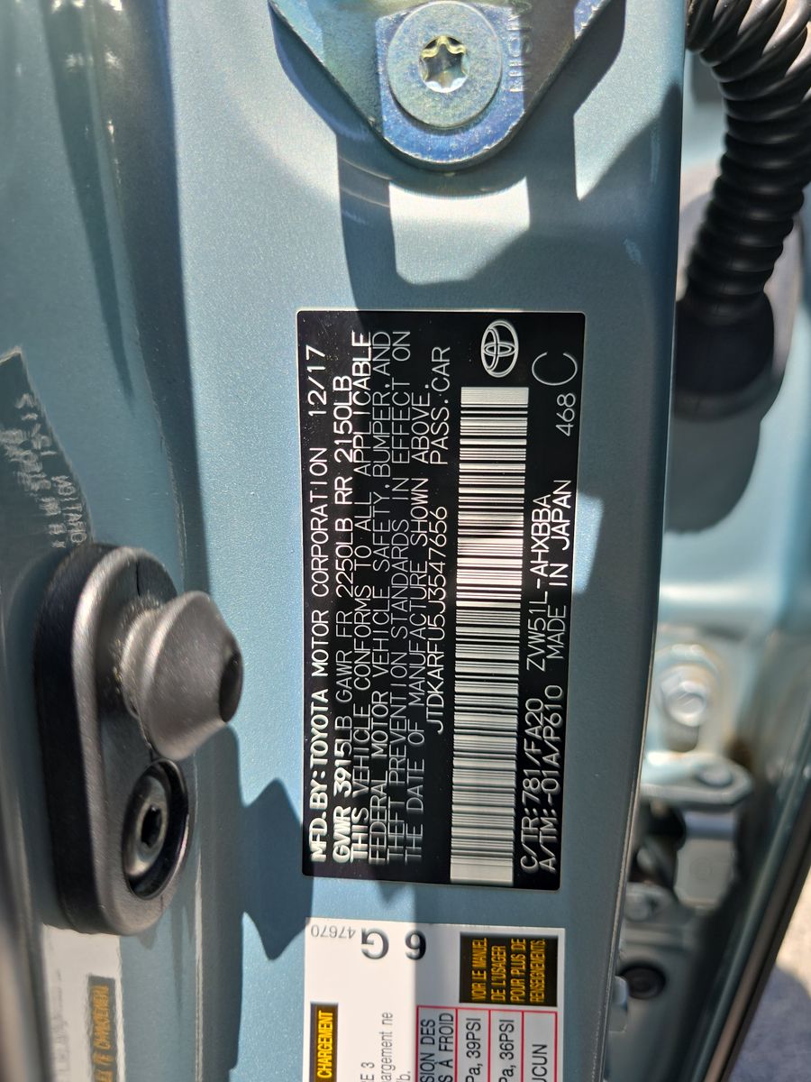 2018 Toyota Prius One FWD